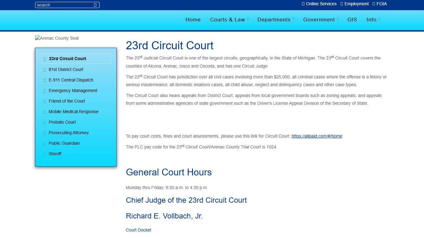23rd Circuit Court - Arenac County, Michigan